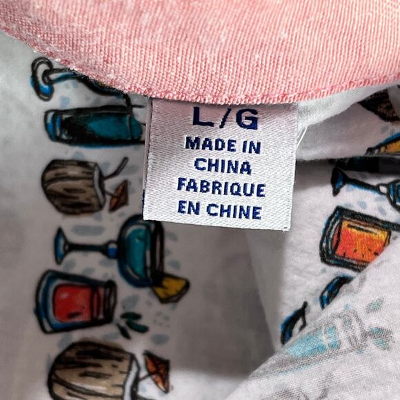 Tommy Bahama Button Shirt L Cocktail Print Short Sleeve Casual Beachwear Summer - Picture 4 of 13